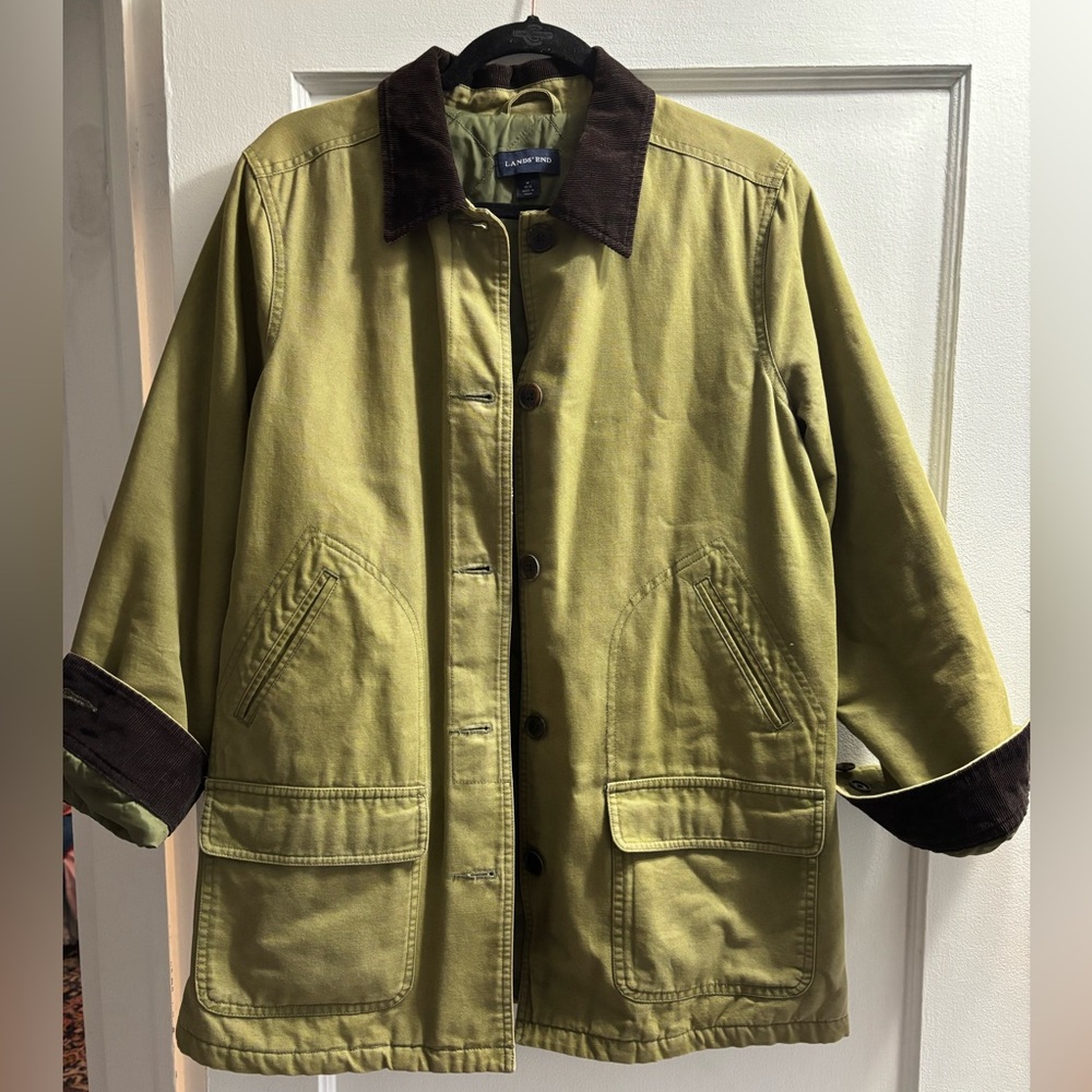 Olive green Lands End Woman’s Barn/Chore Jacket size Medium!